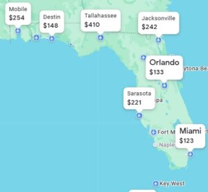 Chicago to Florida airport rates